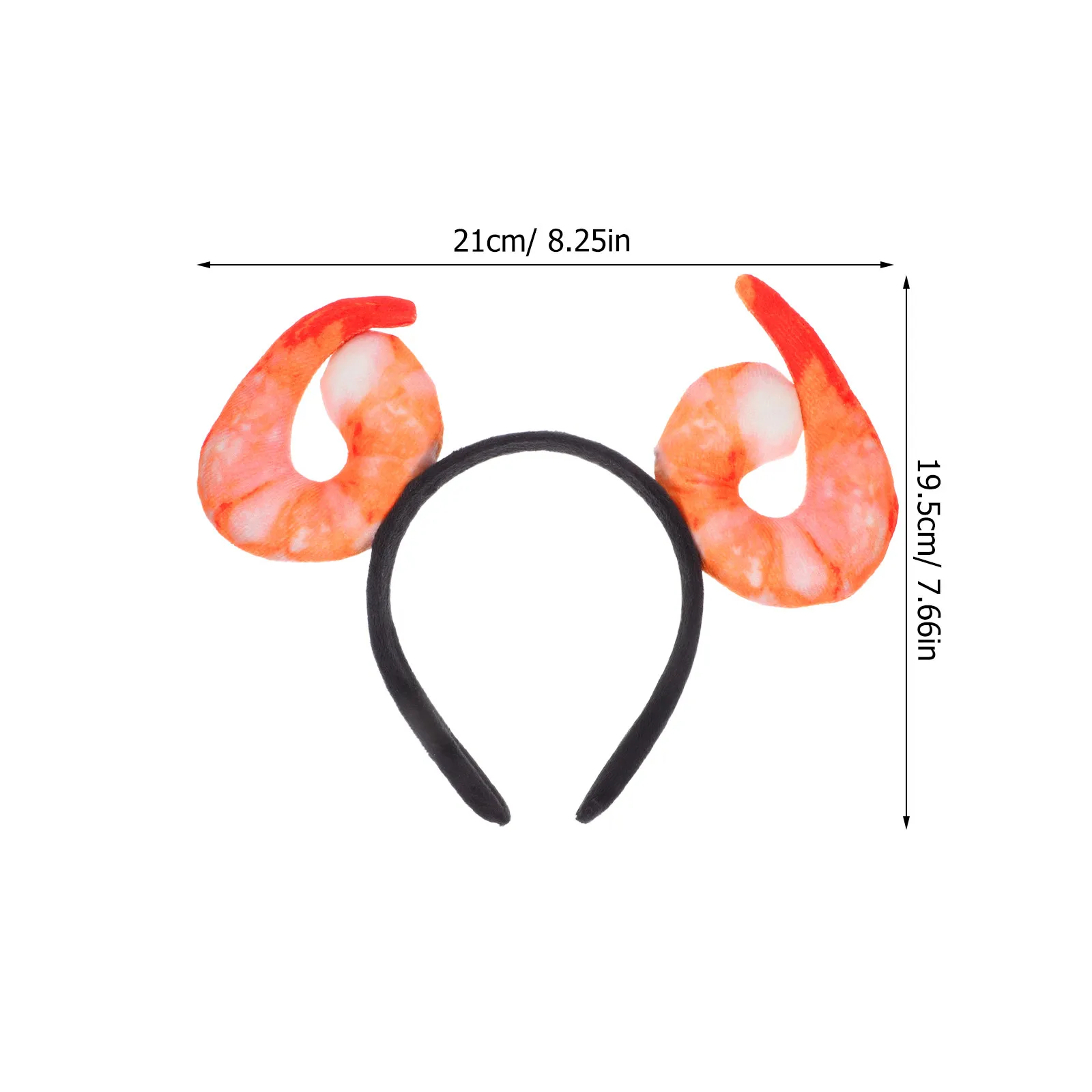 Shrimp Headpiece Seafood-Themed Hair Hoop for Costume Parties, Food Festivals & Creative Streaming Props