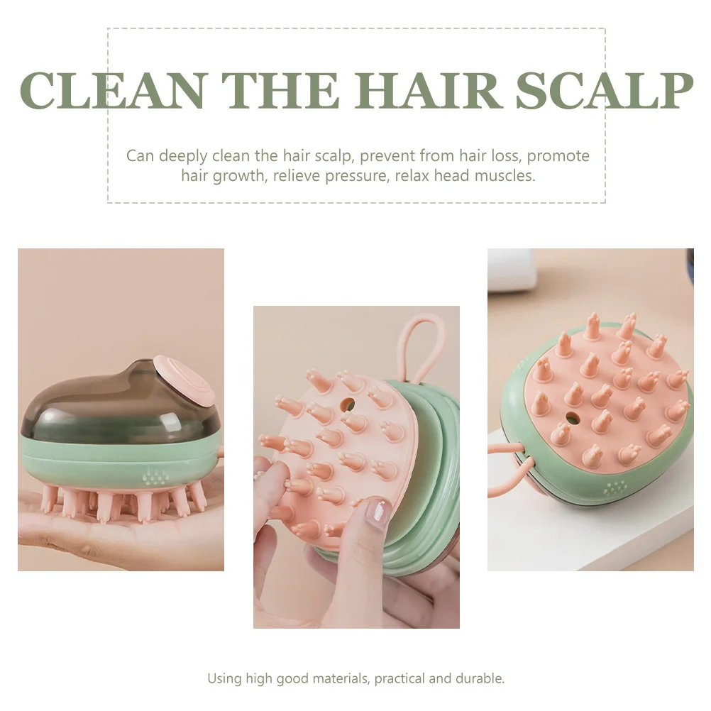 

Silicone Shampoo Brush Scalp Massage Dry Hair Massager Kids Hairbrush ABS Lightweight Cleaning Comb Travel Promote Growth Relax