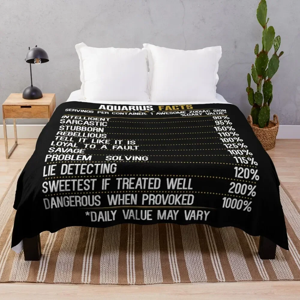 

Aquarius Facts Zodiac Birthday Funny Aquarius Facts Throw Blanket Cute Plaid Luxury Blankets