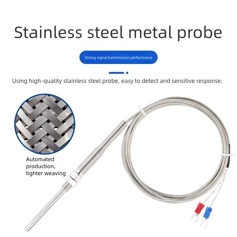 K-type probe thermocouple temperature sensor Probe 30/50/100/150MM Length 1/2/3/4/5M needle temperature controller waterproof