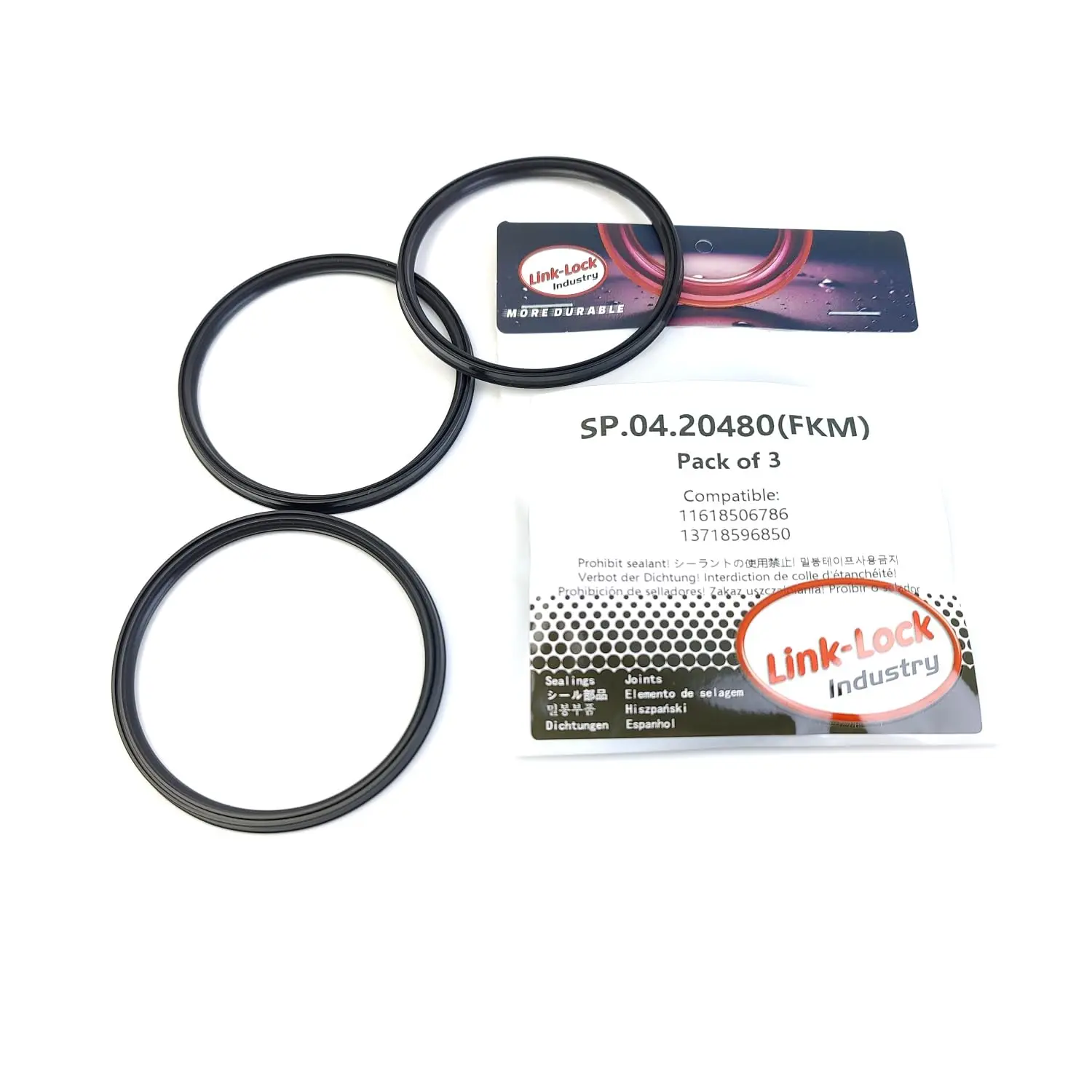 Kit de 3 anillos de sellado FKM LINK-LOCK 11618506786 13718596850 para manguera de admisión de sobrealimentación para BMW-E81 E87 N47 F45 F23 N20 N55 para MERCEDES