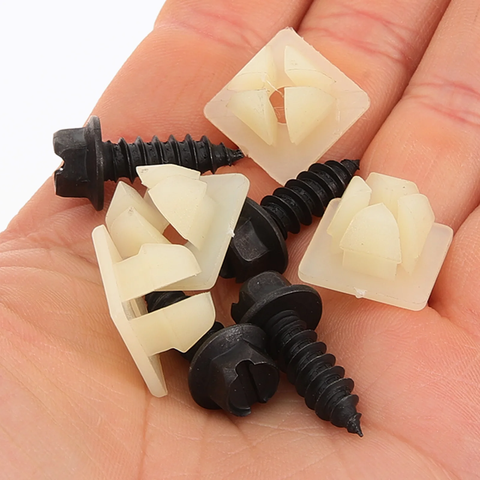 

1 set 1 set License Plate Mounting Kit Sturdy Plastic Nylon Screws Clips Frame Accessories Replaceable Car Hardware Fasteners