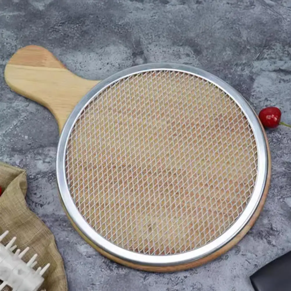 Aluminum Alloy Pizza Screen, Non Stick Mesh Baking Pan, Round Pizza Crisper Tray for Oven Home Kitchen Restaurant