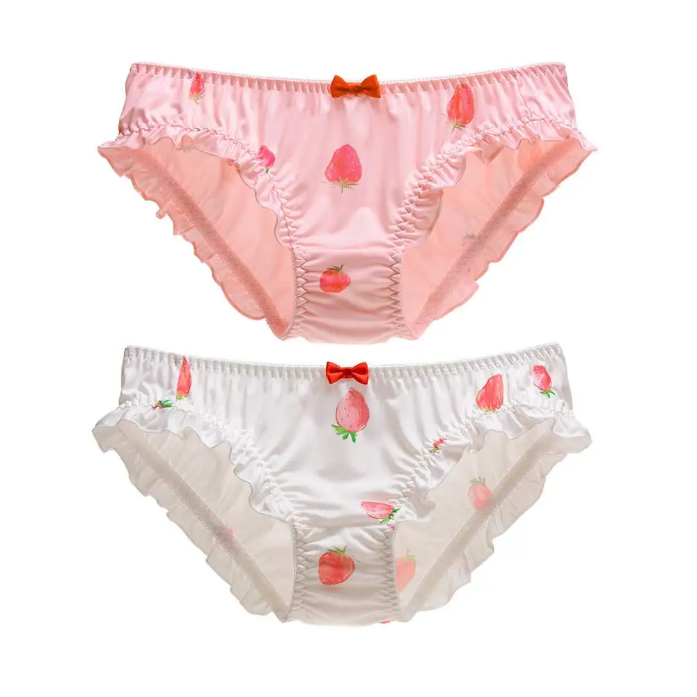 

Japanese Stawberry Print Bikini Panties 2 Pack Briefs Cosplay Anime Underwear