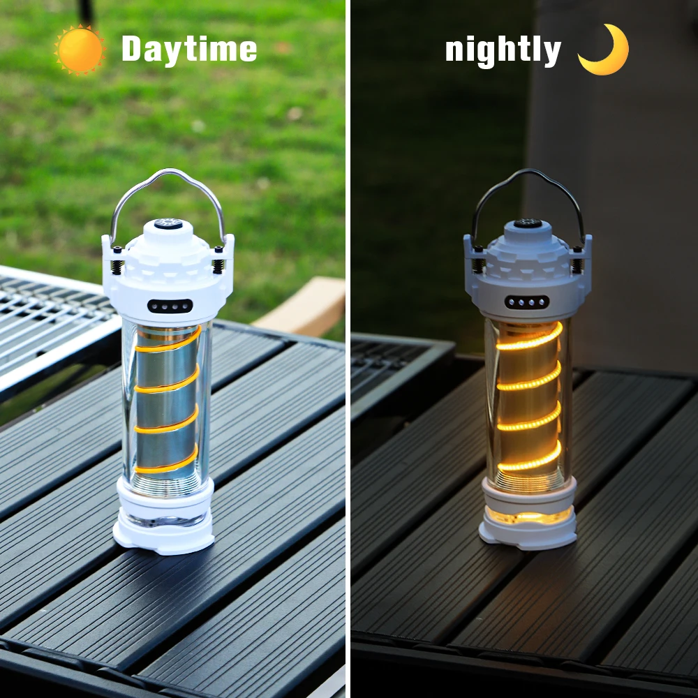 Outdoor LED Camping Light with Tripod 5 Modes USB Charging Emergency Portable Tent Warm Lamp Portable Camping Lantern