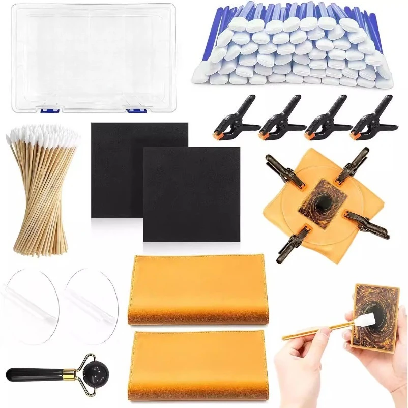 Card Repair Kit, Card Softening Liquid Spray Roller Tool, Card Flattening and Cleaning Supplies