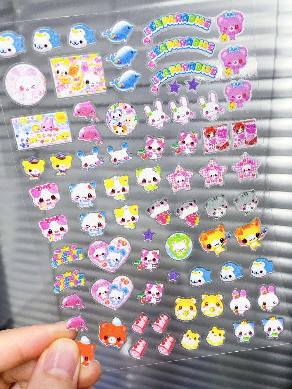 

Retro Y2K Cute Small Animals Self Adhesive Nail Sliders Sticker Cartoon Rabbit Panda Mini Hand Account Diy Accessory Sticker