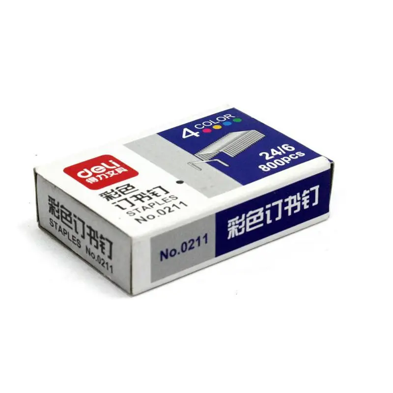 1 Box for 800pcs Colored Staples Stainless Steel No.24 Staples Office Binding Supplies School Stationery 24/6 Cucitrice