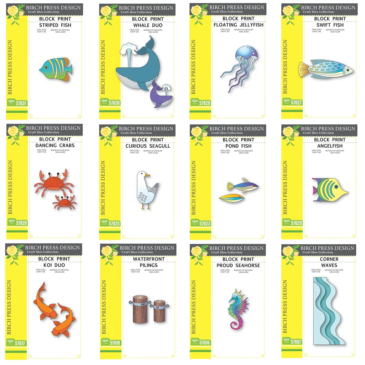 

Блок-принт Рыба Кит Медуза Крабы Чайка Морской конек Береза Пресс Дизайн Слой Вырубные штампы Скрапбукинг Для бумажных карточек Ремесло