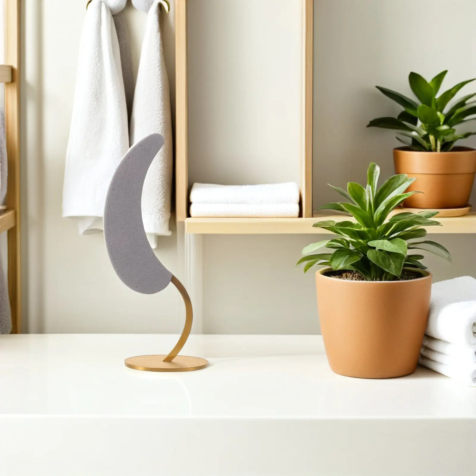 Crescent Moon Metal Earring Display Stand for Retail Vendors Jewelry Shops Home Vanity Table Earring Organizer Holder Jewelry