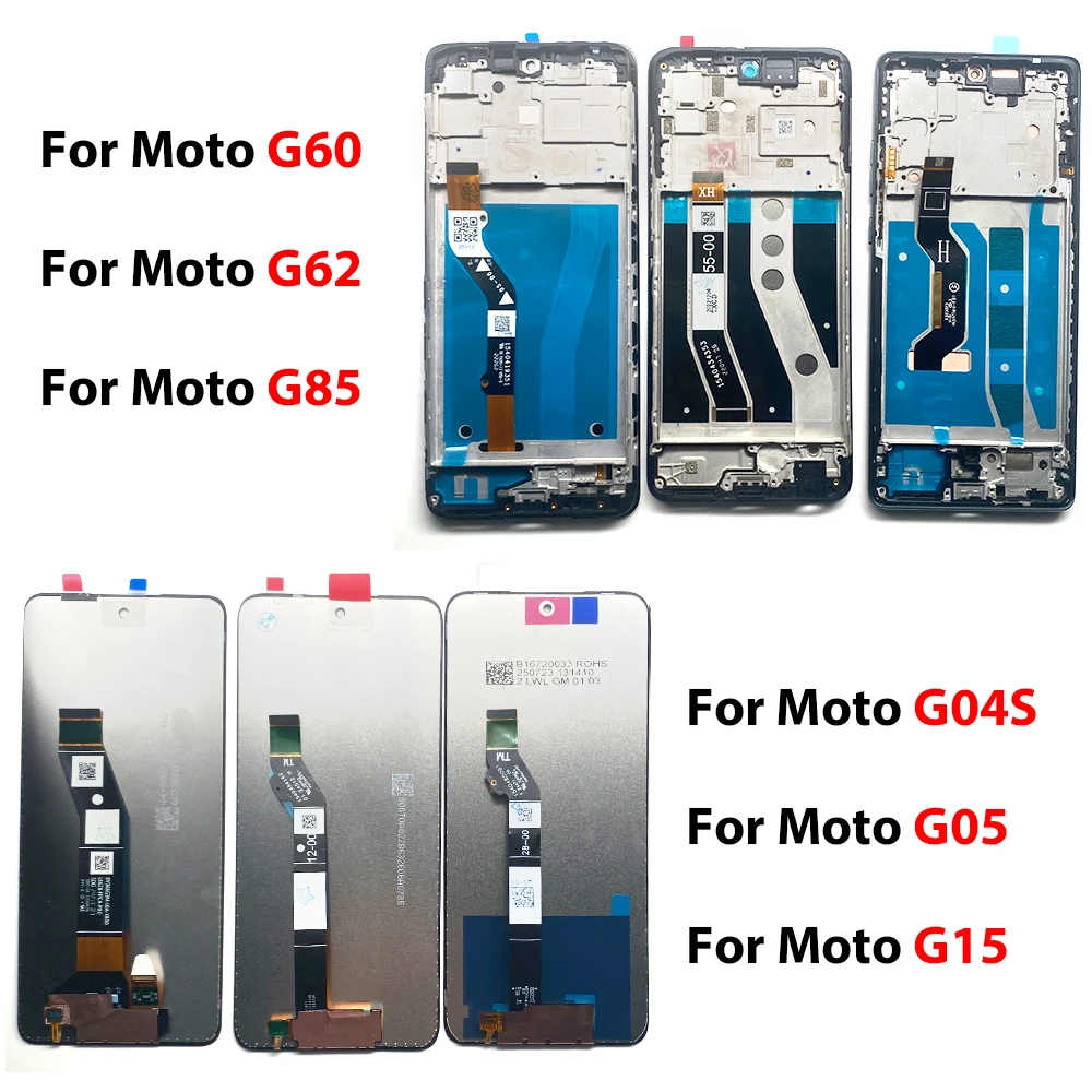 Nowy wyświetlacz LCD z panelem dotykowym i digitizerem, z ramką, zamiennik do Motorola Moto G04s G05 G15 G35 G60 G62 G85 G86 — zdjęcie produktu 3