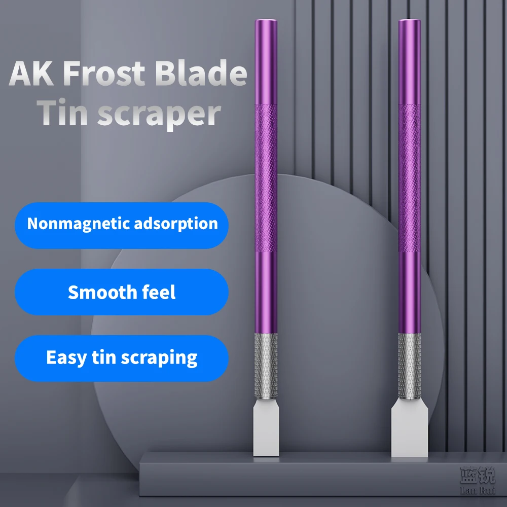 

LanRui AK Frost Blade Скребок для олова Немагнитный керамический инструмент премиум-класса для соскабливания олова IC CPU Чипы BGA Реболлинг Пайка Ремонт