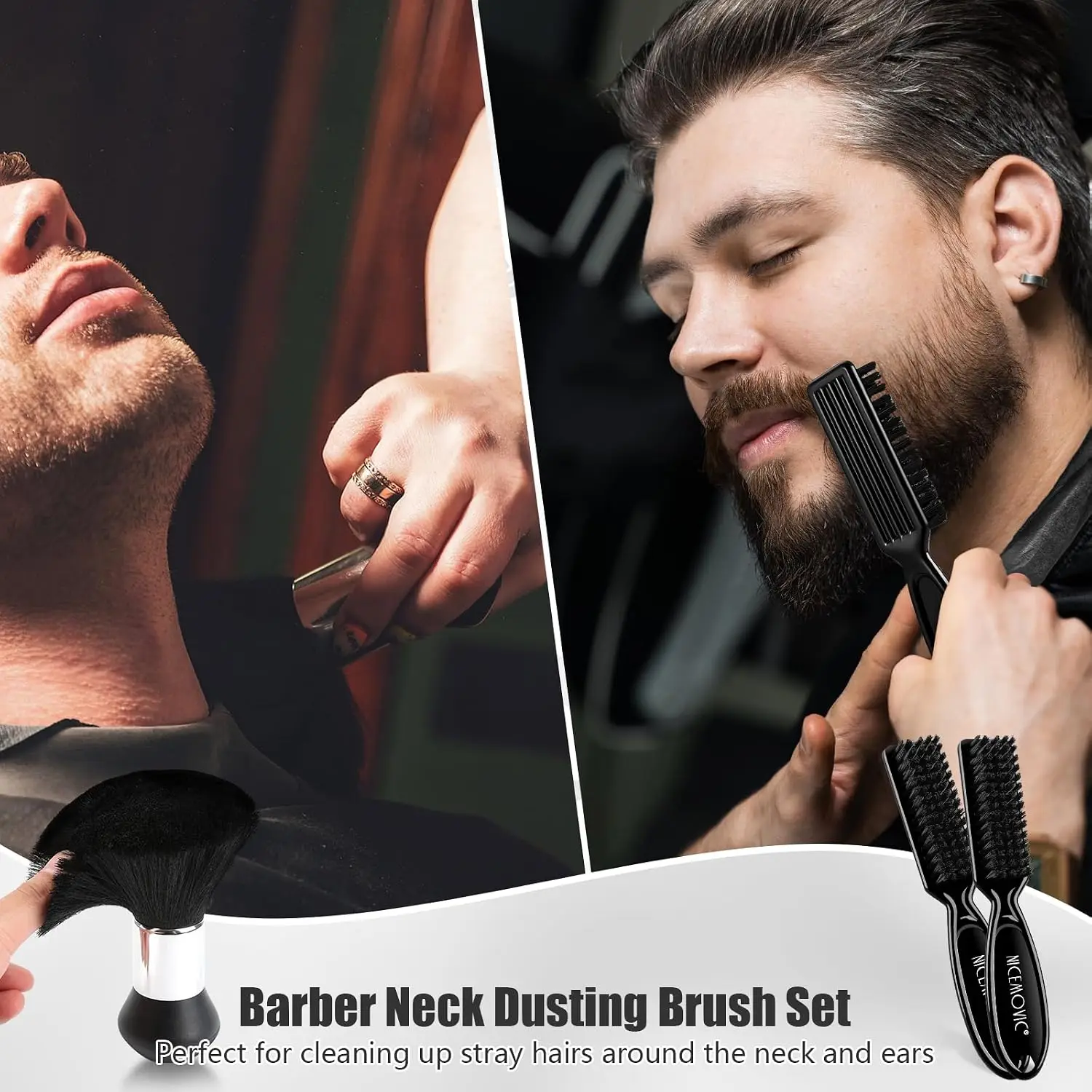 Friseurumhang mit Nackenbürste, Haarbürsten, Haarklammern-Set, professionelles Friseurzubehör, Reinigungsmittel für den Salon – Detail 5