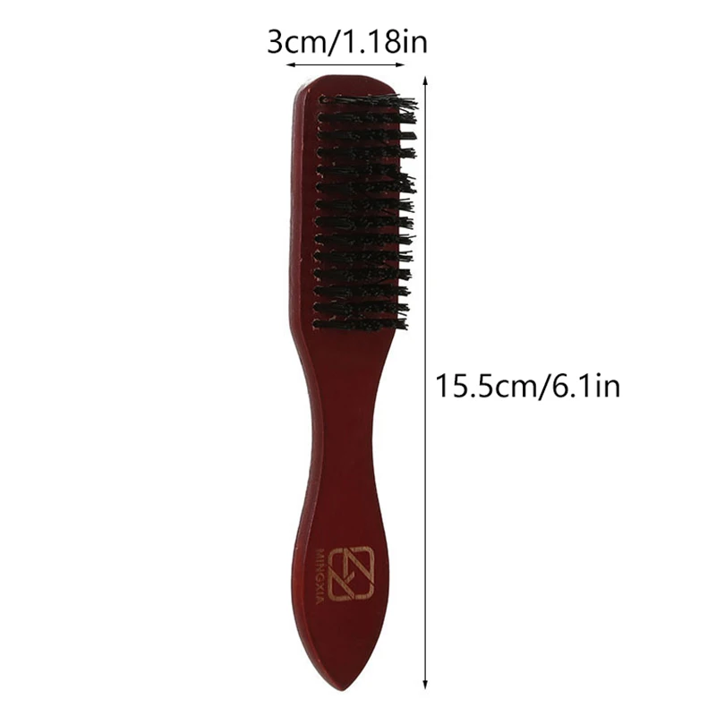 Men Beard Brush Wood Handle Boar Bristle Moustache Cleaning Brush Hairdressing Anti Static Barber Hair Styling Comb Shaving Tool