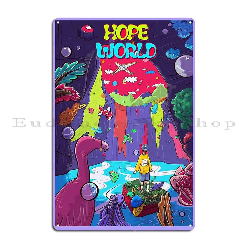 Hope World Metal Sign PaintingCustomized Cave Garage Wall Cave Tin Sign Poster