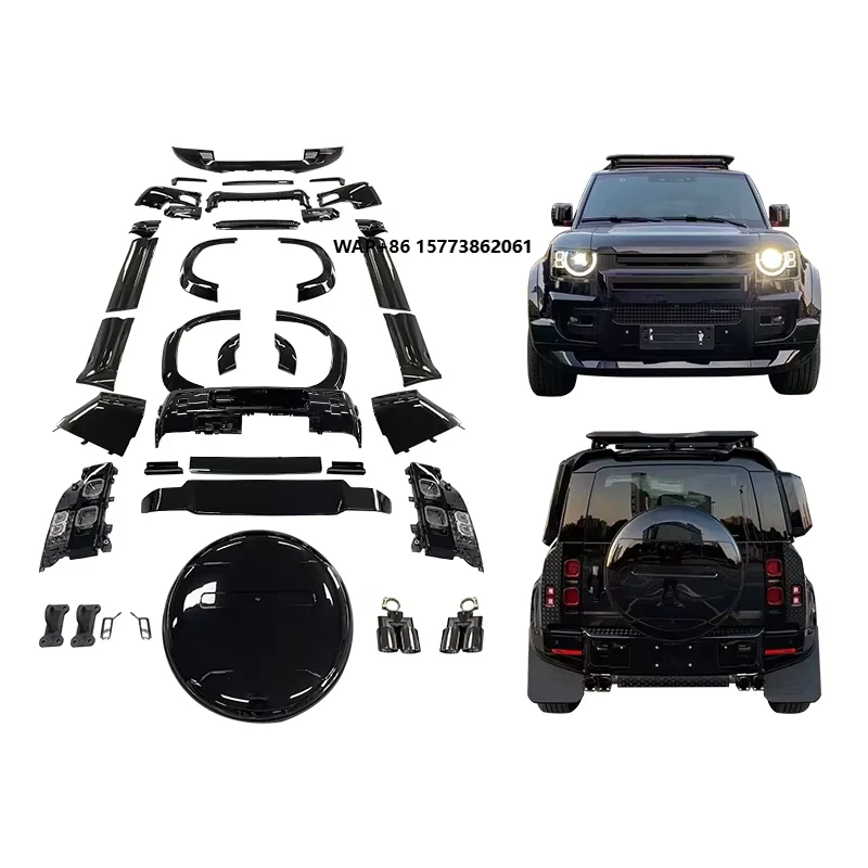

Appearance Upgrade New Front and Rear Car Bumper with Fog Light Cut-Outs Modification Body Kit for RR 2020 Defender
