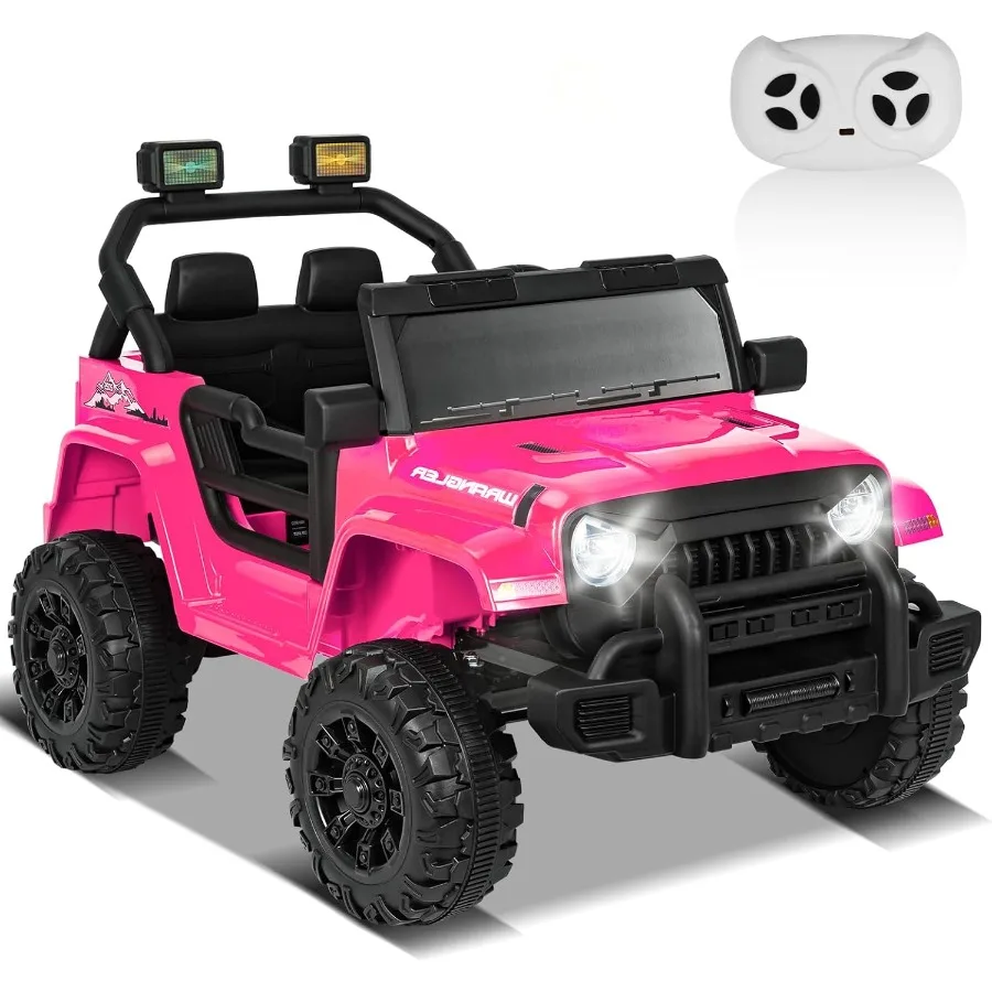 12V Kids Electric Ride on Car with Remote Control, Electric Off-Road Vehicle for Kids, Battery Powered Wheels Truck Car, with Do