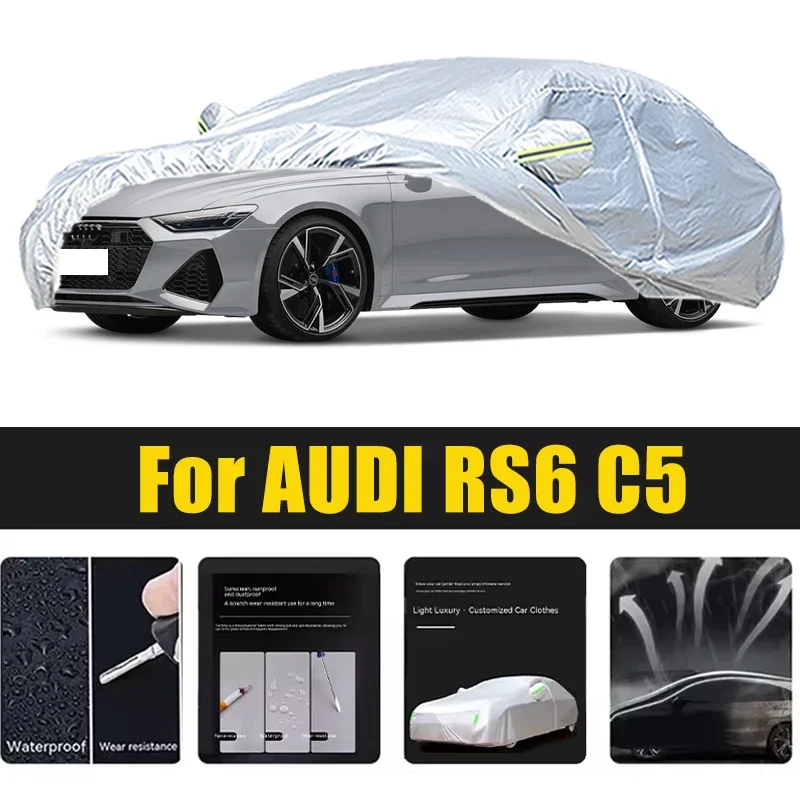 

For AUDI RS6 C5 Car Cover Outdoor Protection Covers Snow Sunshade Waterproof Dustproof Exterior UV Car Accessories Auto