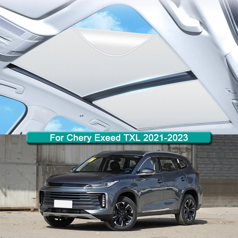 For Chery Exeed TXL 2021-2023 2024 Electrostatic Adsorption Car Roof Sunshade Skylight Blind Shading Windshield Sunroof Cover