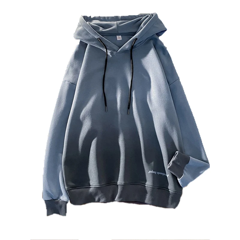 2023 Men & Women Couples Oversized Hooded Hoodies Autumn Gradient Drawstring Loose Sweatshirts Korean Style Casual Pullovers