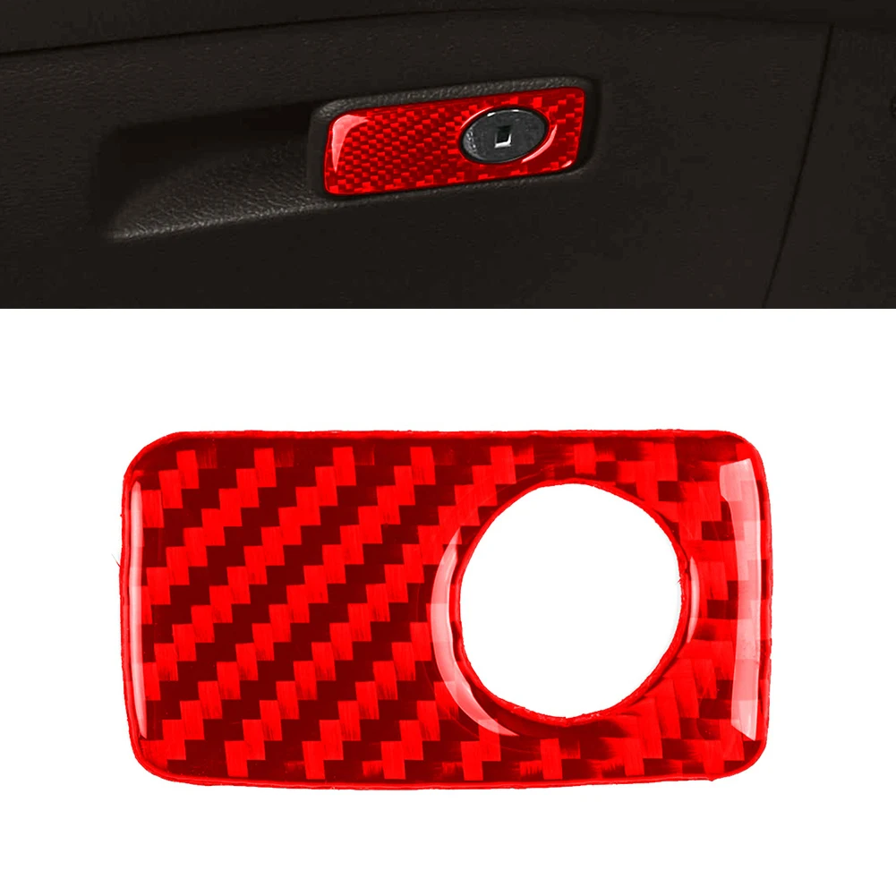 Storage Glove Box Handle Sticker Cover Trim RHD For Kia Stinger 2018-2020 2021 2022 2023 Carbon Fiber Red