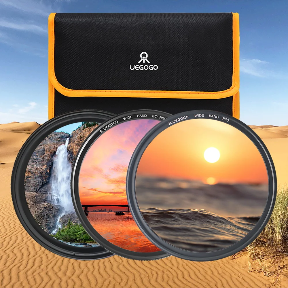 

3in1 Camera Filters 52 55 58 62 67 72 77 82mm UV CPL ND Star Line Black Mist Filter Set with Bag for Cannon Nikon Sony Canmera