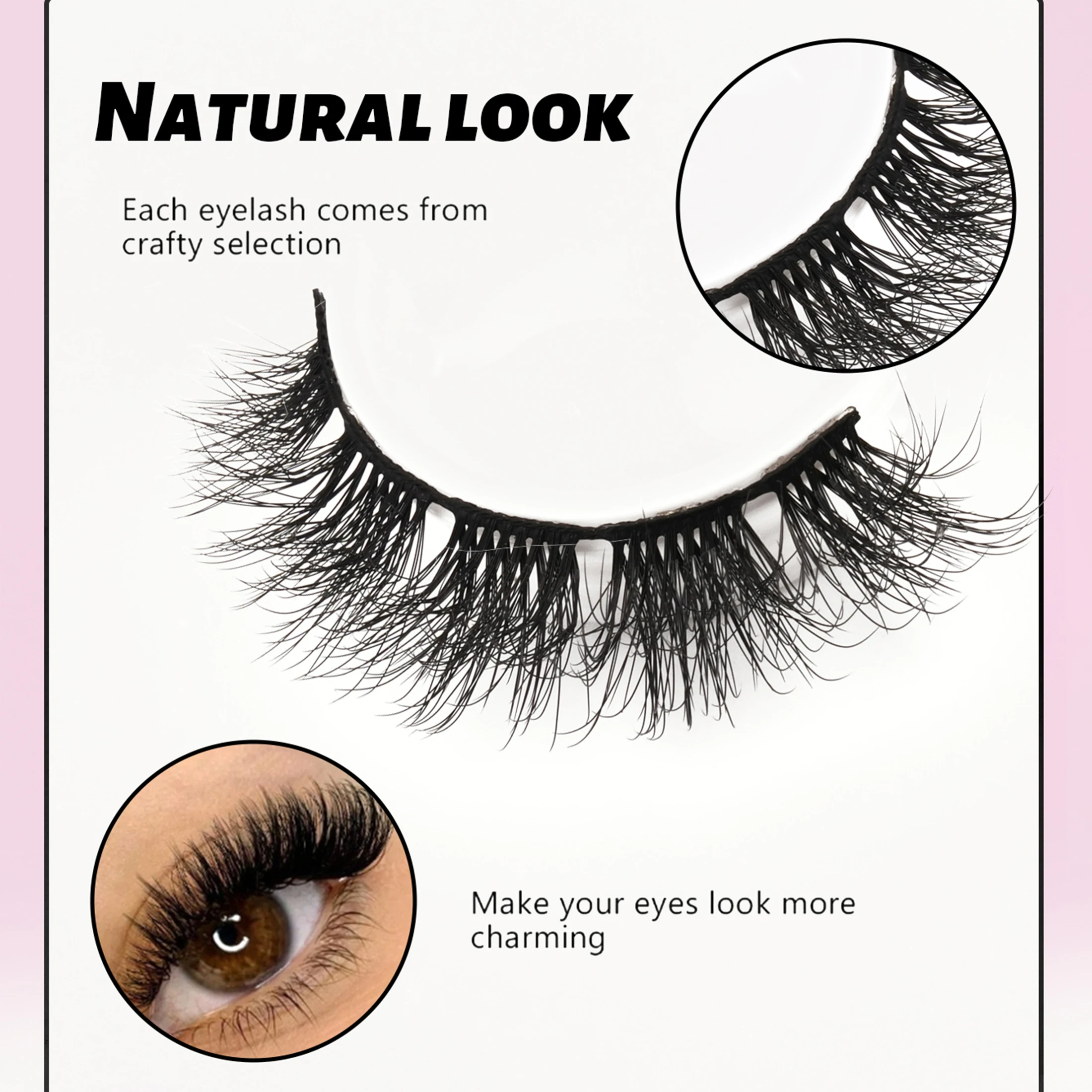 10 paar natuurlijke, luchtige  - False Eyelashes Natural recensie en prijs