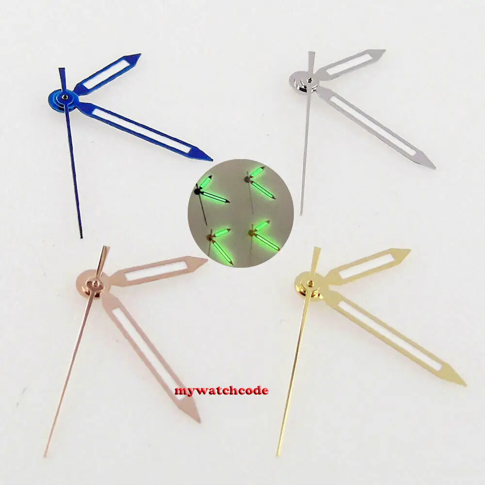 

Серебряные, синие, золотые часы, зеленые светящиеся руки, подходит для NH35 NH36 Miyota 8215 821A 2813 движение