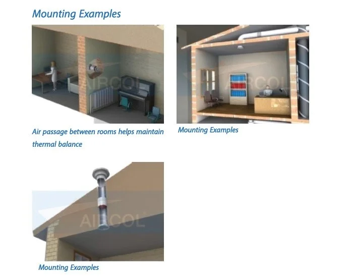 Aircol 100 Rond, Kanaaltype Ventilator/Aspirator 100 M³/H