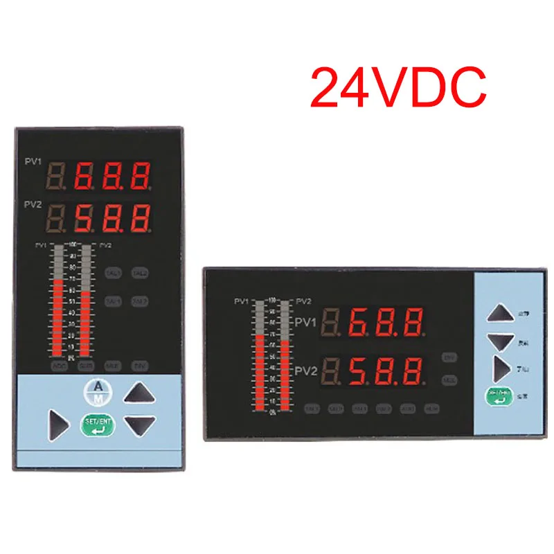 

24VDC liquid level controller dual channels 4-20mA display meter 2 ways input pressure display meter with 4 relays output