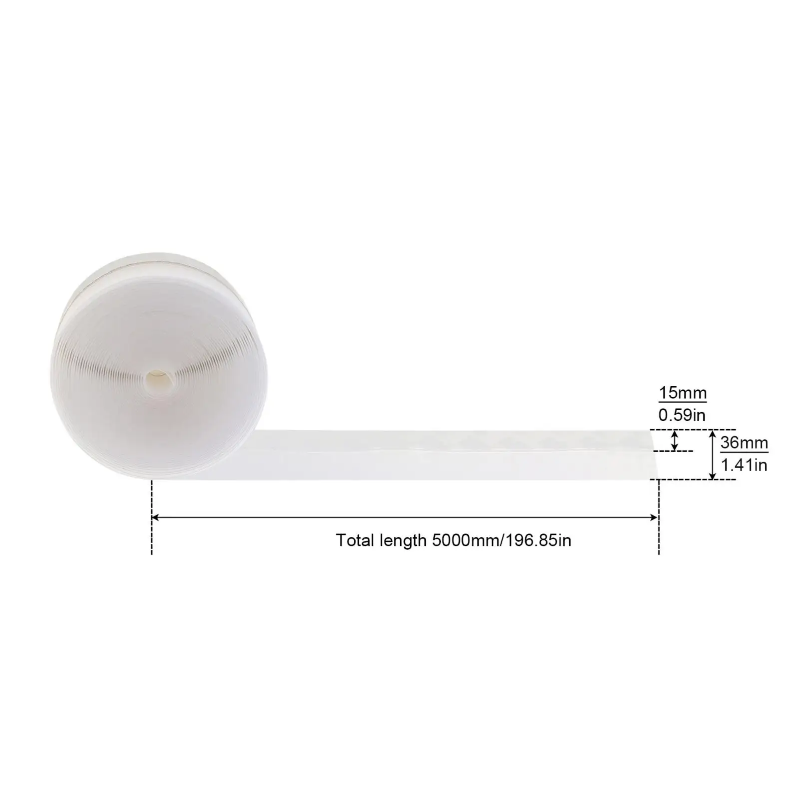 35mm Transparent / White Color Optional Weather Stripping Door Seal Strip Tools, Adhesive Silicone Seal Strip