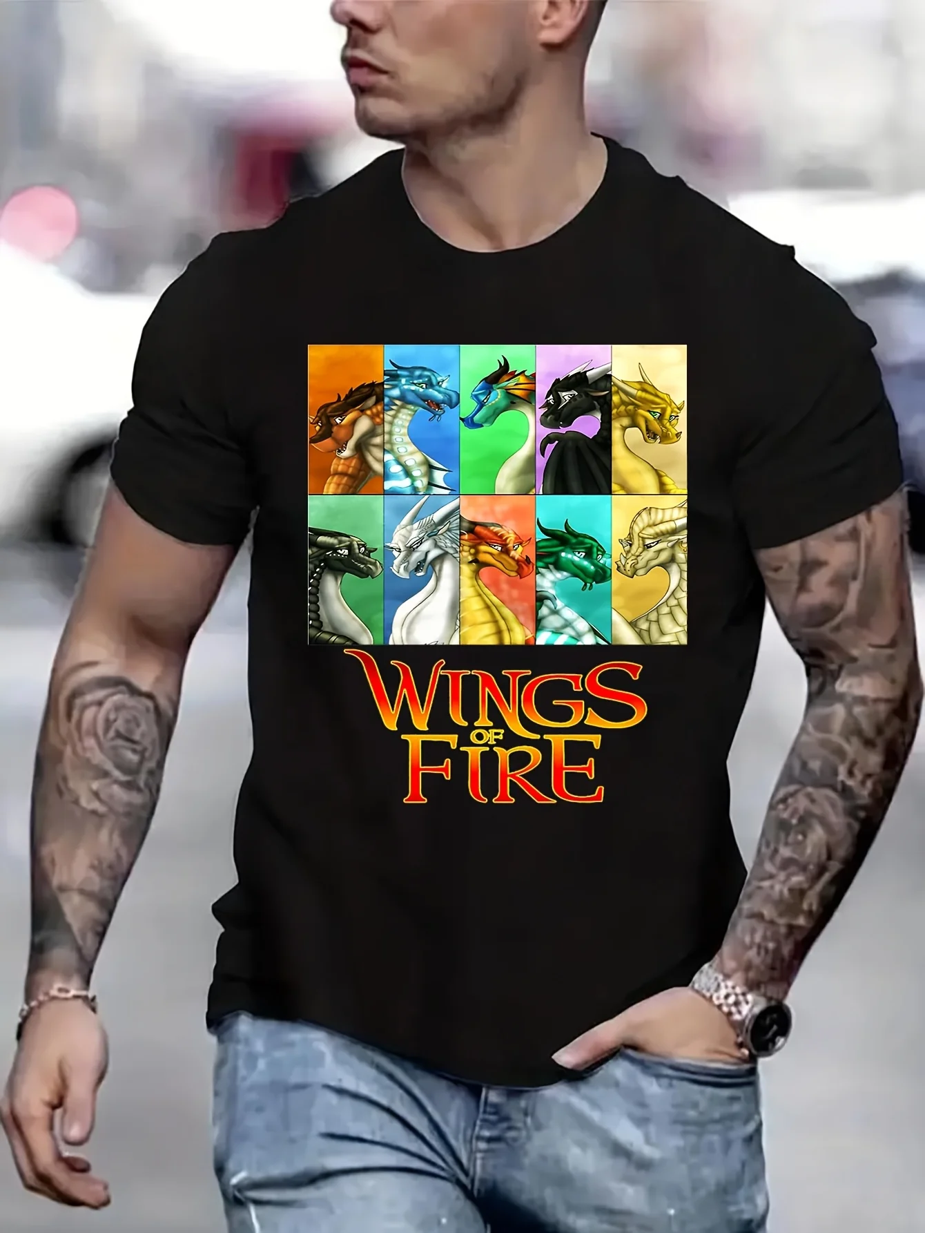 

Wings of Fire Funny Dragon T-Shirt Meme Men's Tops Men Tops Aesthetic Clothes Anime T-Shirt B5023990