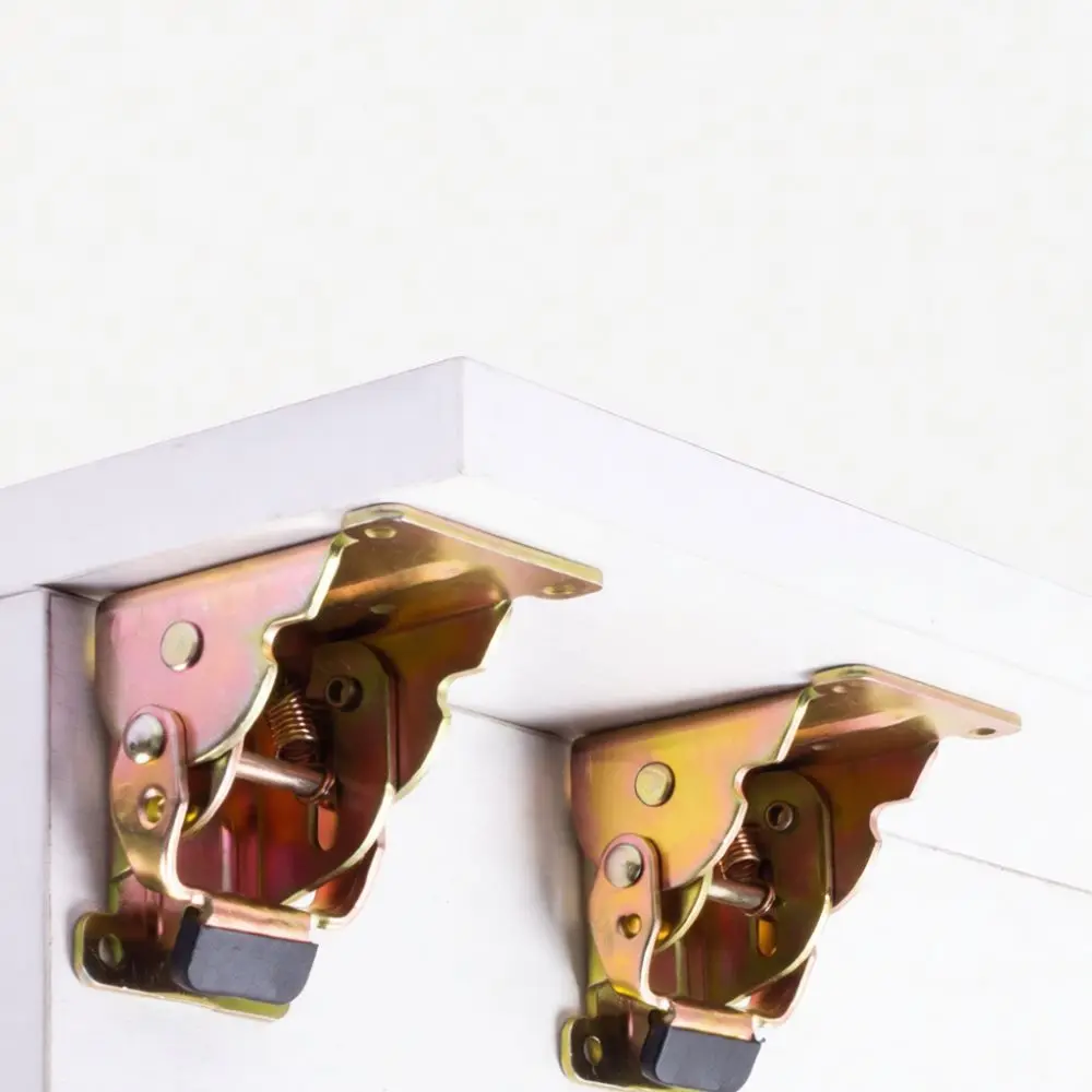 Metal 90 Degree Folding Hinge Self Locking Furniture Support Joint Bracket For Dining Table Chair Leg Space Saving Hardware