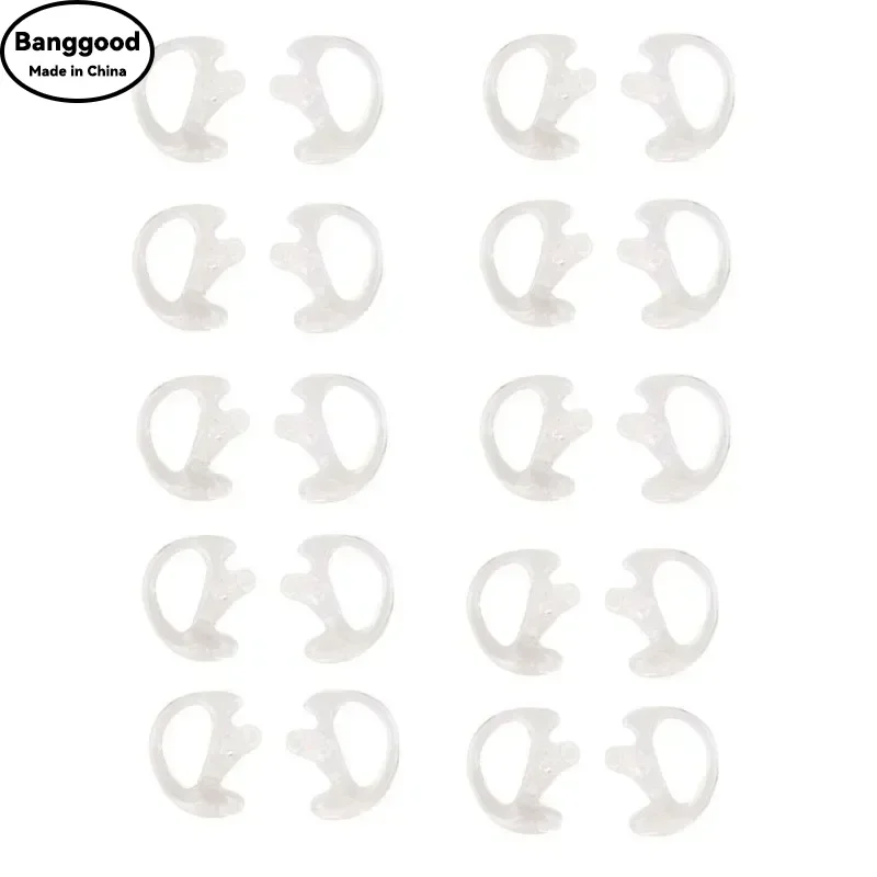 

Lot 10 Pair White Silicone Earmold Earbud for Universal Walkie Talkie Radio Air Acoustic Coil Tube Earpiece Headphone S/M/L Size