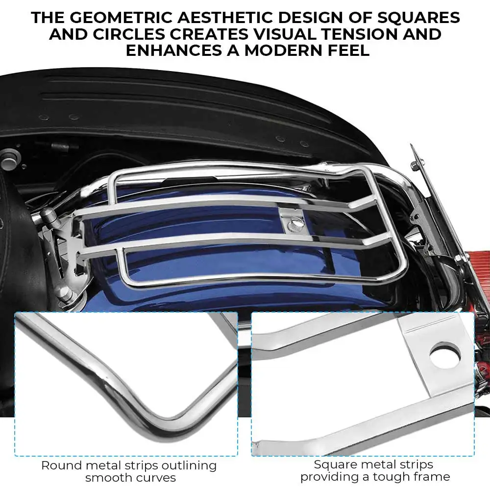 Rack de bagagem solo para motocicleta, cromado, suporte de prateleira para harley touring electra glide, rei da estrada, flhr, flhr, flck
