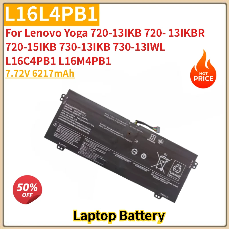 

High Quality L16L4PB1 Laptop Battery 7.72V 6217mAh For Lenovo Yoga 720-15IKB 730-13IKB 730-13IWL 720-13IKB 720- 13IKBR Brand New