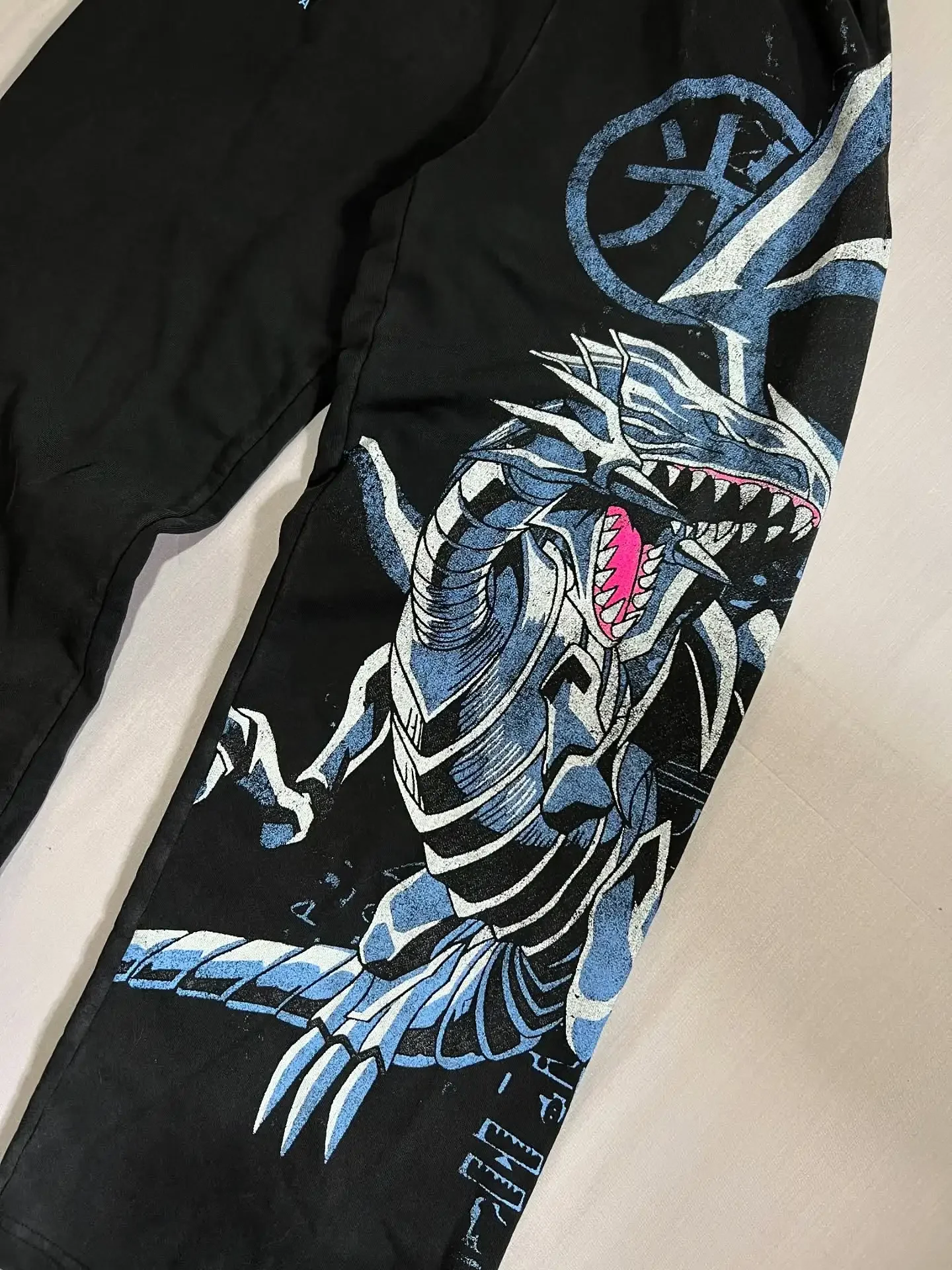 

Harajuku Streetwear Casual Vintage Hip Hop Joggers Men pants New Y2k Yu-Gi-Oh Pants Men Baggy Popular Wide Leg Trouser