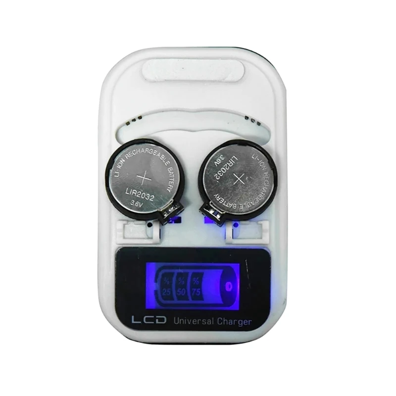 Button Battery Charger Rechargeable LCD Display for Button Lithium Battery LIR2016 LIR2025 LIR2032 ML2016 ML2025 ML2032