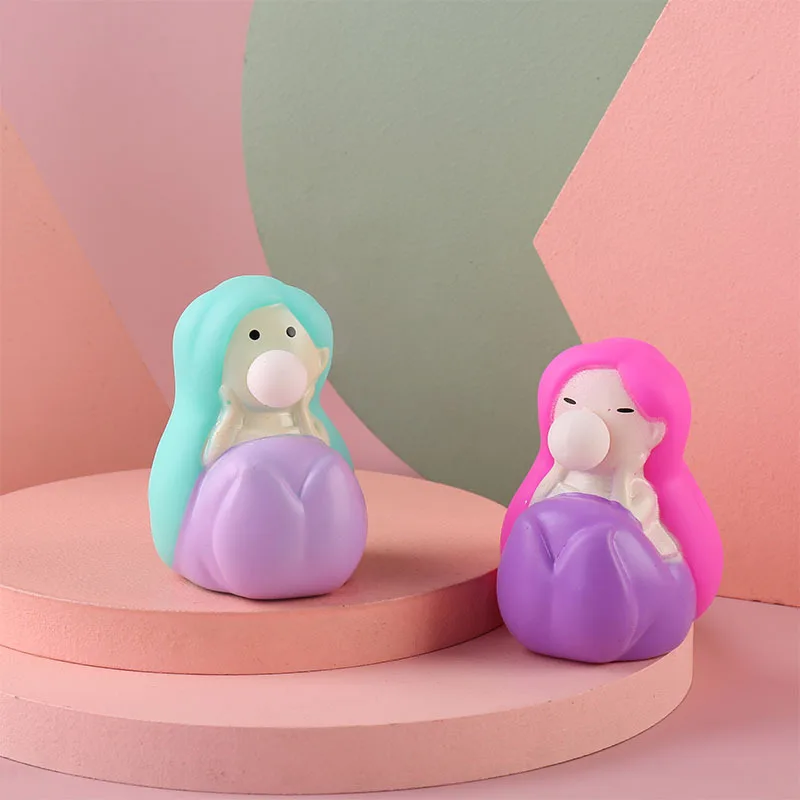 New Animal Cute Anti-Stress Ball Decompression Bubble Mermaid Toys Abraact Soft Sticky Squishi Stress Relief Toys Gift J101