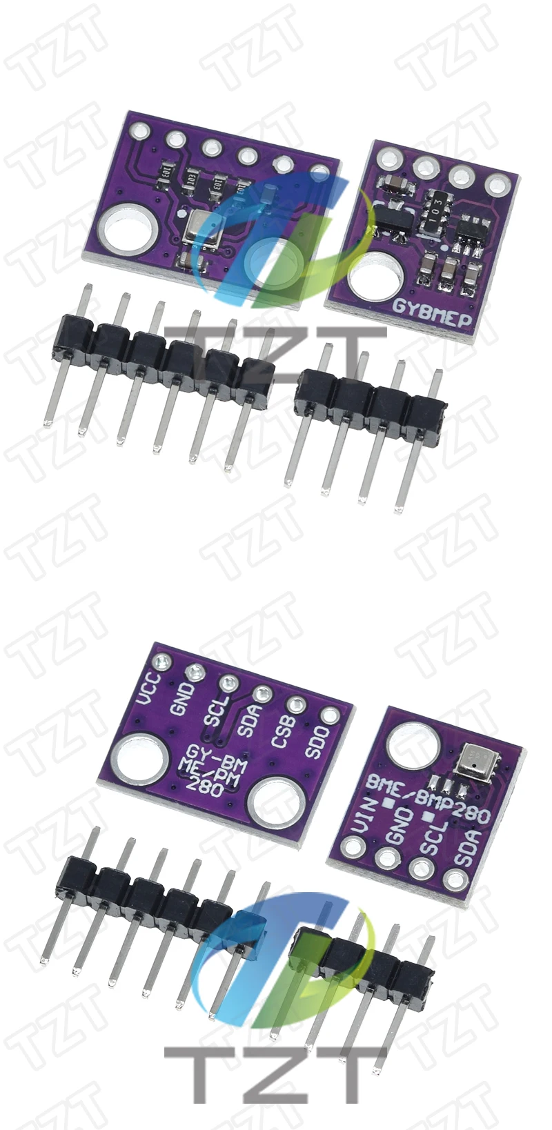 TZT BME280 3,3V 5V Digitale Sensoren Temperatur-Feuchtigkeits-Barometerdruck-Sensormodul I2C SPI 1,8-5V BME280 Sensormodul – Detail 4