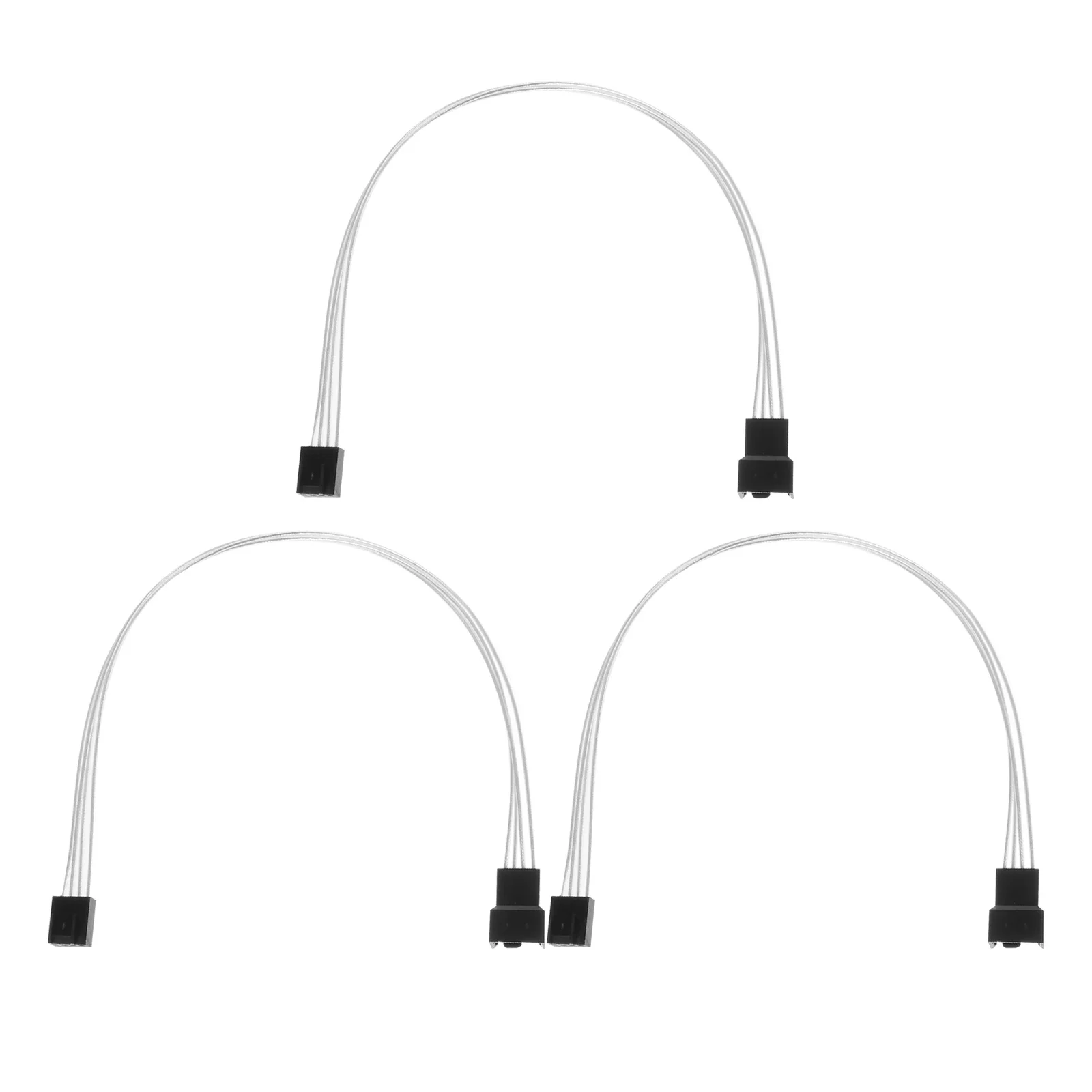 

3 pcs Computer Fan Power Extension Cable 4-Pin Pwm Cooling Fans Cable For Motherboard Atx Case Silver-Plated Wire Long Life Low
