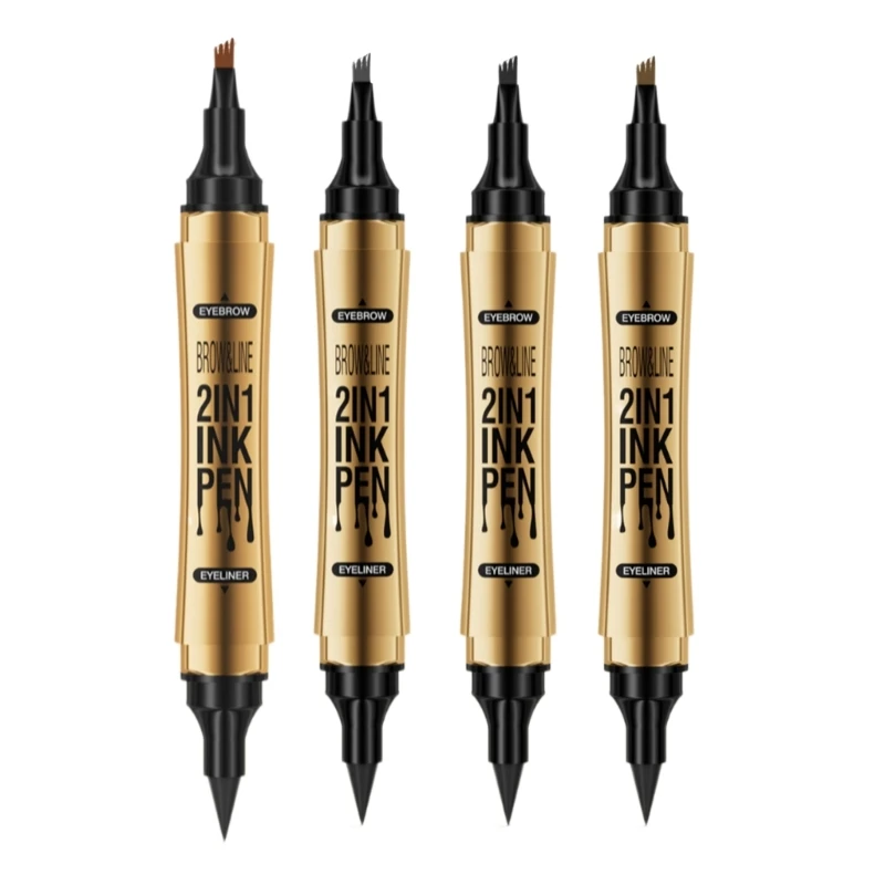 Eye Brow Pencils với 4 Nĩa Đầu Bút kẻ lông mày dạng lỏng Bút kẻ mắt Bút chống thấm nước Bút kẻ mày lâu dài Bút chì kẻ mày