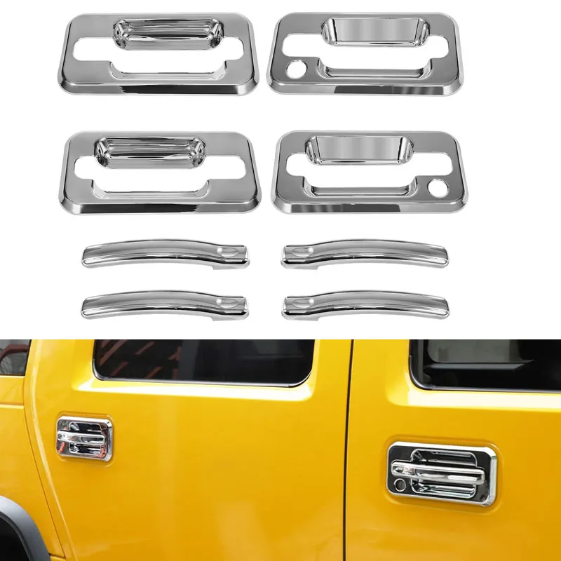 

Door Handles Chrome Cover Trim Exterior Accessories Fit for 2003 - 2009 Hummer H2 SUV SUT ，Bezel w/Passenger Side Key