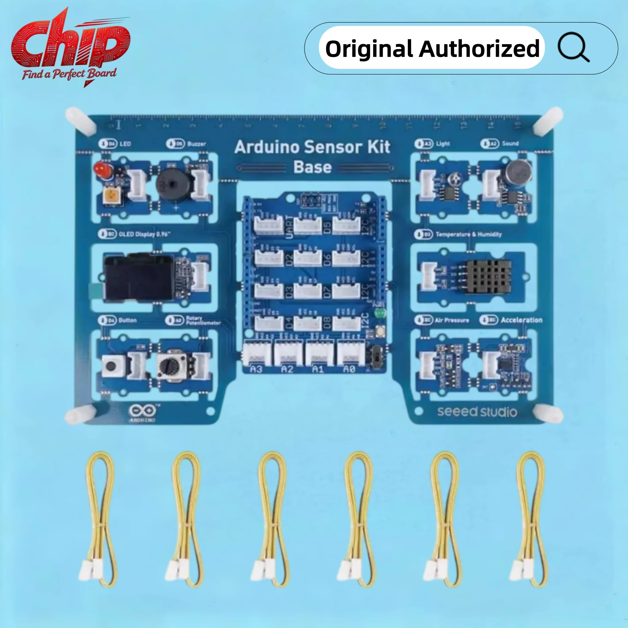 Seeed Studio Arduino Sensor Kit Base 10-in-1 Electronics Starter Kit No Wiring No Soldering STEAM Education Coding Learning