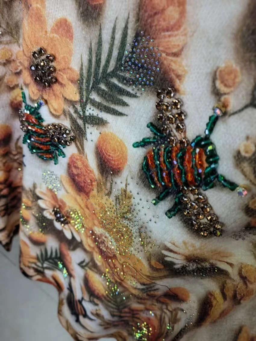 الصورة الحقيقية الماس غرزة تريكو سترة المرأة الخريف الشتاء الاتجاه موضة جديدة 2025 الجولة الرقبة بلوفر مغزول لاعبا #6