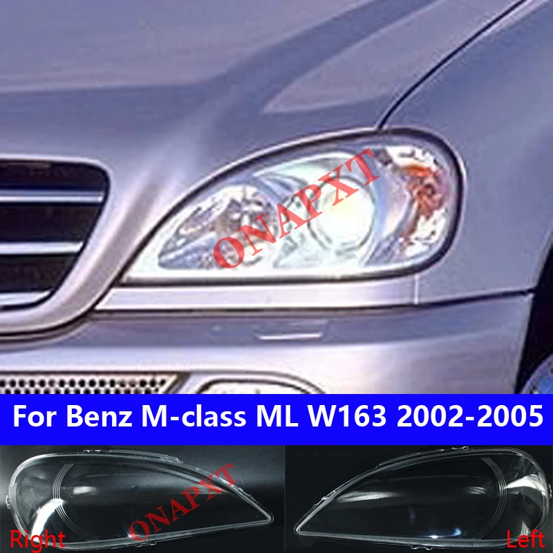 For Mercedes-Benz M-Class ML W163 2002-2005 Car Front Headlight Cover Headlamp Lampshade Head Lamp light Shell glass Lens Cover