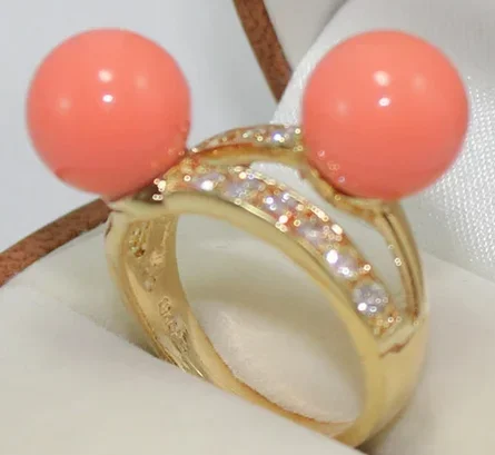 

2 colors wholesale lovely 6-8mm pink/black pearl beads lady's fashion ring(#7.8.9)