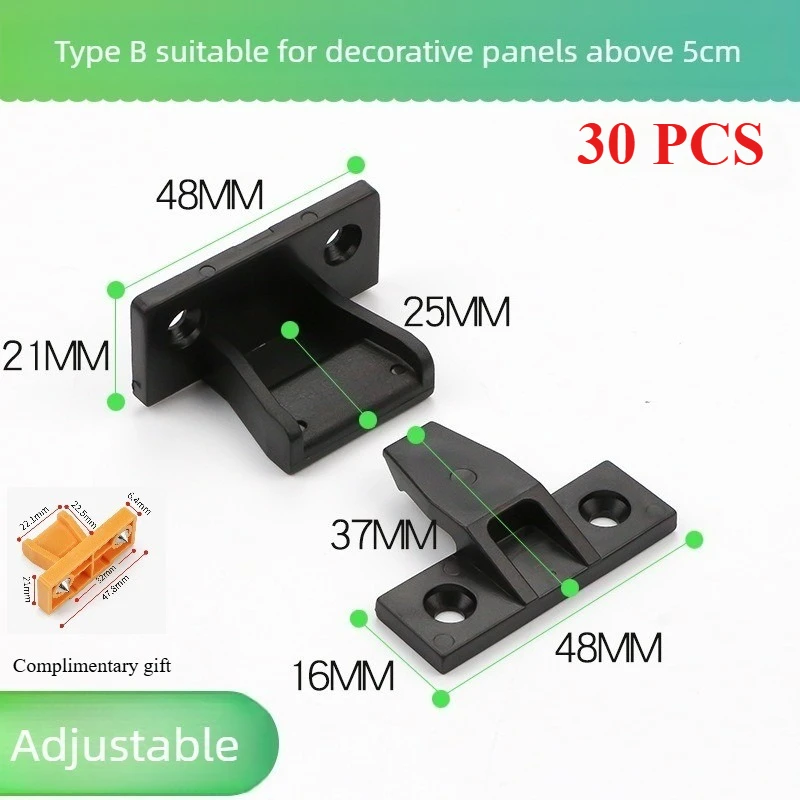 30 Stück Push-In-Fittings, Press-Fit-Panel-Clips, Küchensockel-Befestigungen, Kunststoff-Verbindungsbeschläge, Hardware – Detail 5