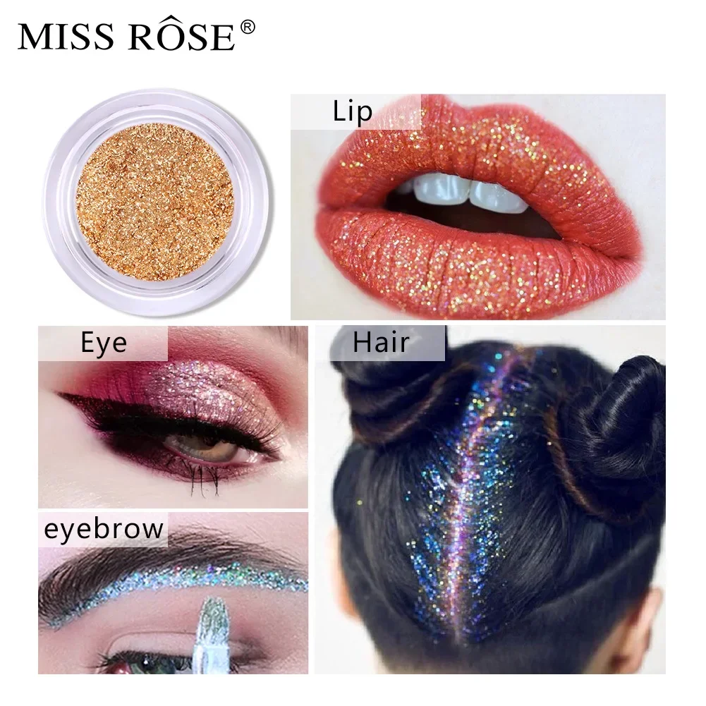 MISS ROSE Single Colour Pearl Diamond Super Glitter Eyeshadow Gel Make-up High lighter Pigment Shiny Shimmer Eye shadow Cosmetic