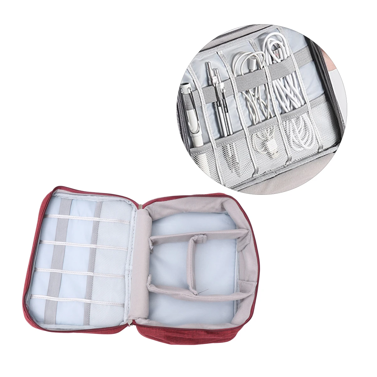 

Data Cable Storage Bag Carrying Case for Electronics Multifunctional Travel Organizer Bags Cord Pouch
